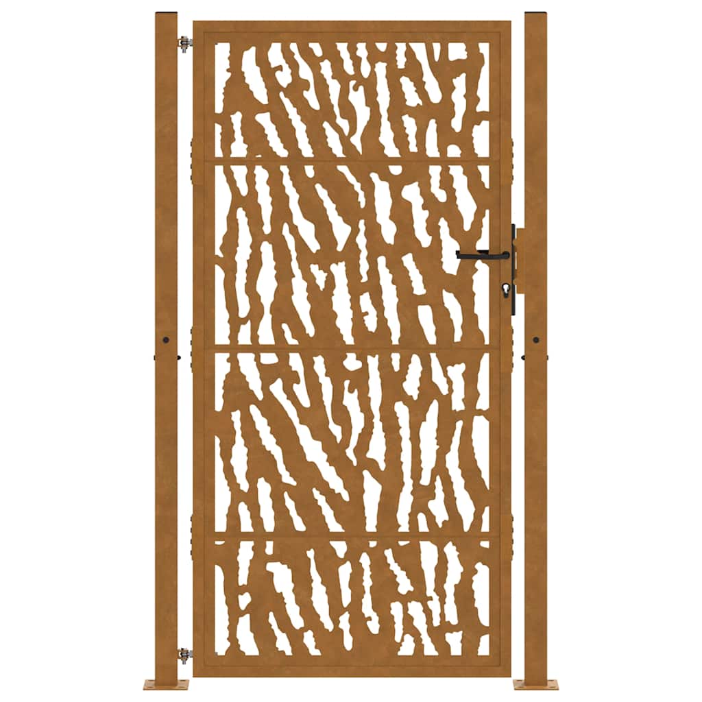 vidaXL Brama ogrodowa 100x200 cm Stal nierdzewna Wzór śladu