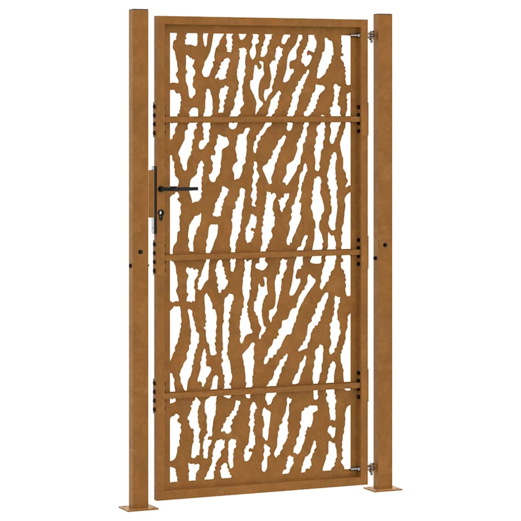 vidaXL Brama ogrodowa 100x200 cm Stal nierdzewna Wzór śladu