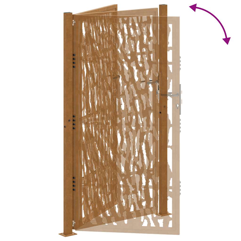 vidaXL Brama ogrodowa 100x200 cm Stal nierdzewna Wzór śladu