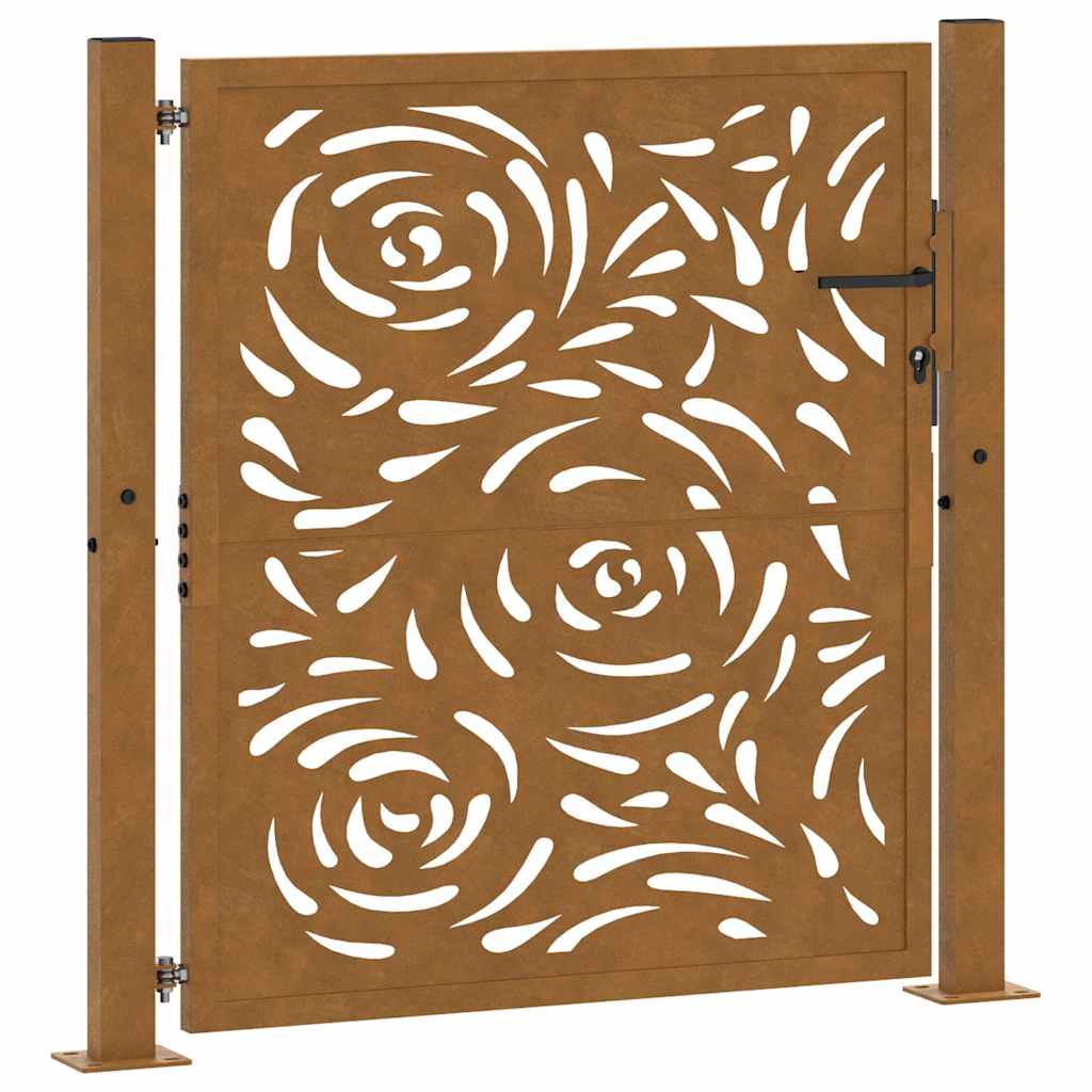 vidaXL Brama ogrodowa 100x100 cm Stal nierdzewna Wzór płomienia