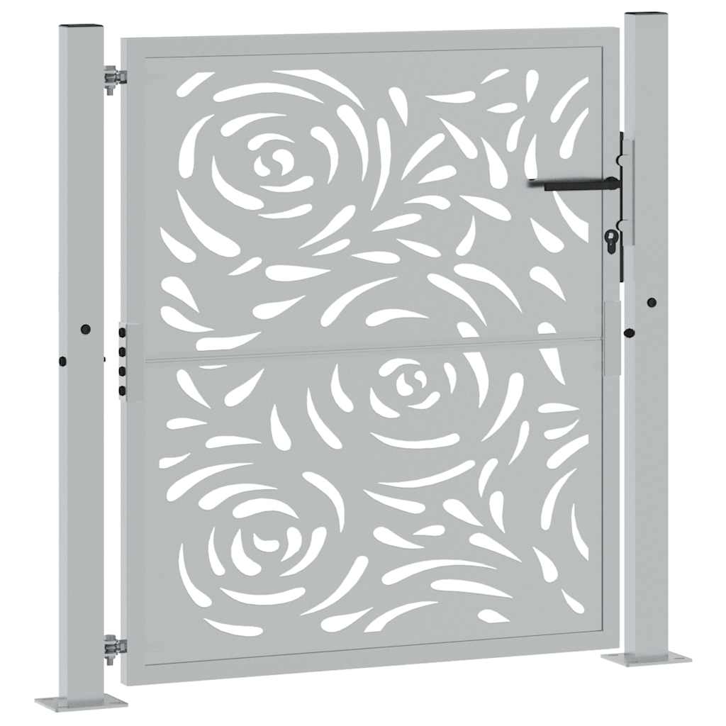 vidaXL Brama ogrodowa 100x100 cm Stal nierdzewna Wzór płomienia