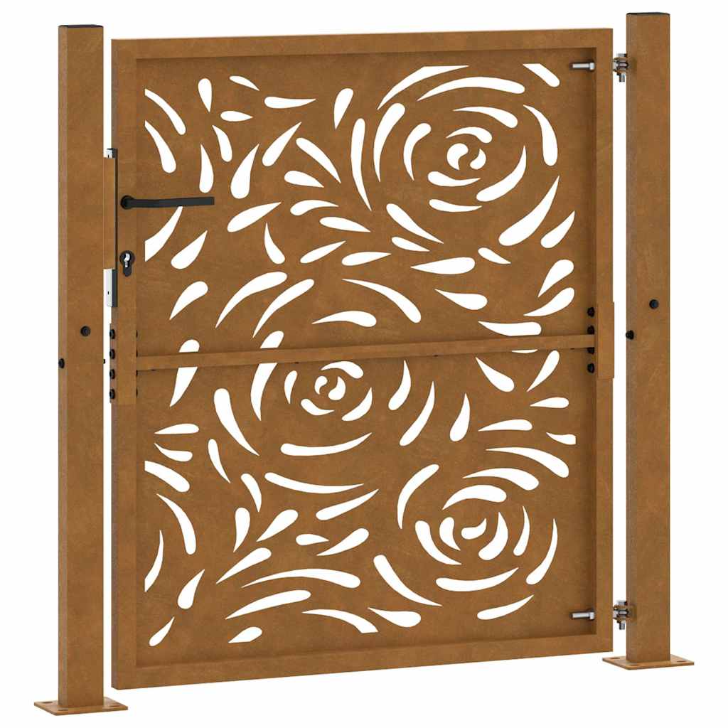vidaXL Brama ogrodowa 100x100 cm Stal nierdzewna Wzór płomienia