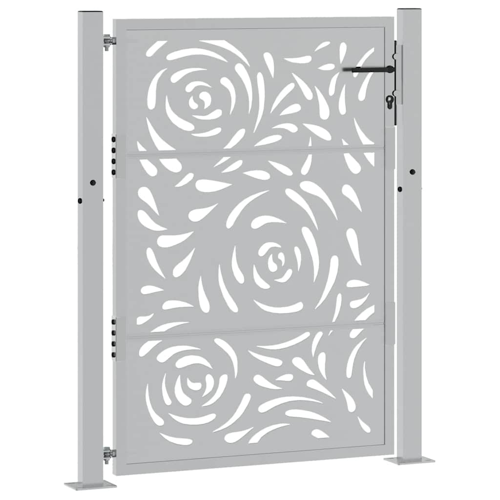 vidaXL Brama ogrodowa 100x125 cm Stal nierdzewna Wzór płomienia