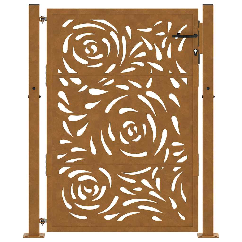 vidaXL Brama ogrodowa 100x125 cm Stal nierdzewna Wzór płomienia