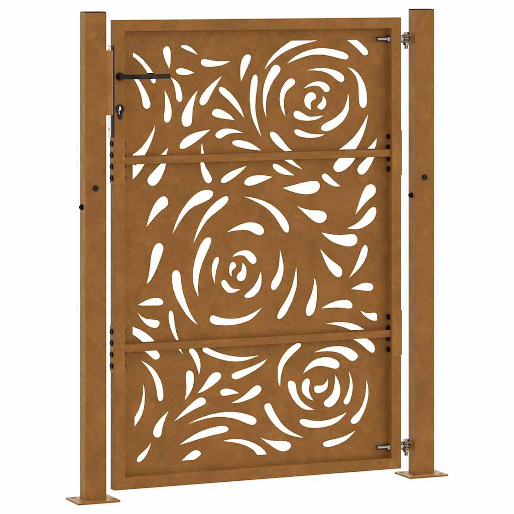 vidaXL Brama ogrodowa 100x125 cm Stal nierdzewna Wzór płomienia