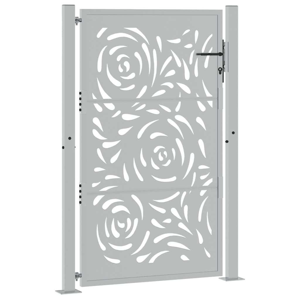 vidaXL Brama ogrodowa 100x150 cm Stal nierdzewna Wzór płomienia