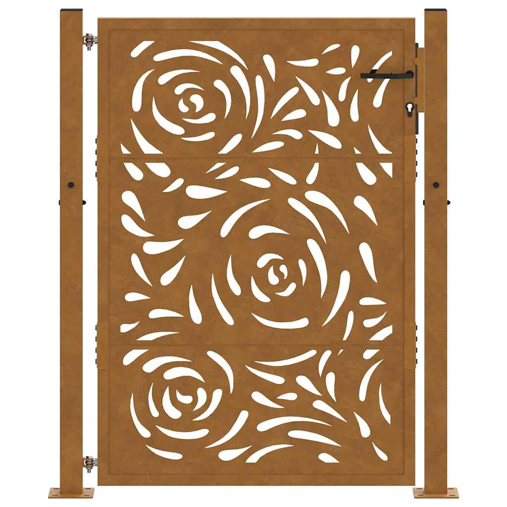vidaXL Brama ogrodowa 100x150 cm Stal nierdzewna Wzór płomienia