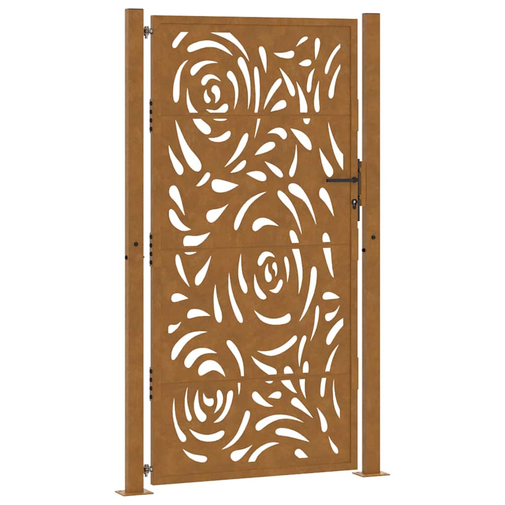vidaXL Brama ogrodowa 100x175 cm Stal nierdzewna Wzór płomienia