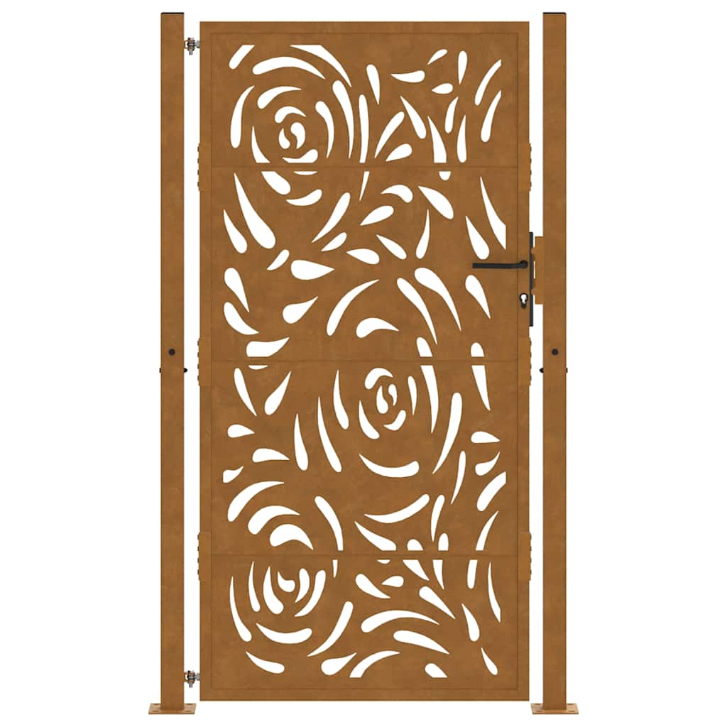 vidaXL Brama ogrodowa 100x175 cm Stal nierdzewna Wzór płomienia