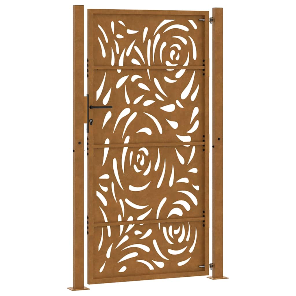 vidaXL Brama ogrodowa 100x175 cm Stal nierdzewna Wzór płomienia