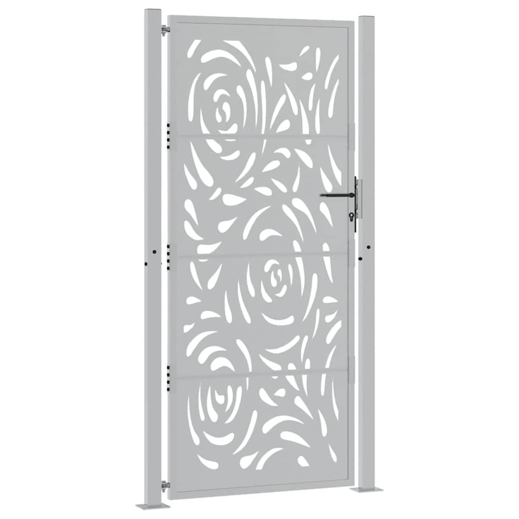 vidaXL Brama ogrodowa 100x200 cm Stal nierdzewna Wzór płomienia