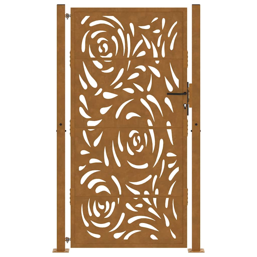 vidaXL Brama ogrodowa 100x200 cm Stal nierdzewna Wzór płomienia