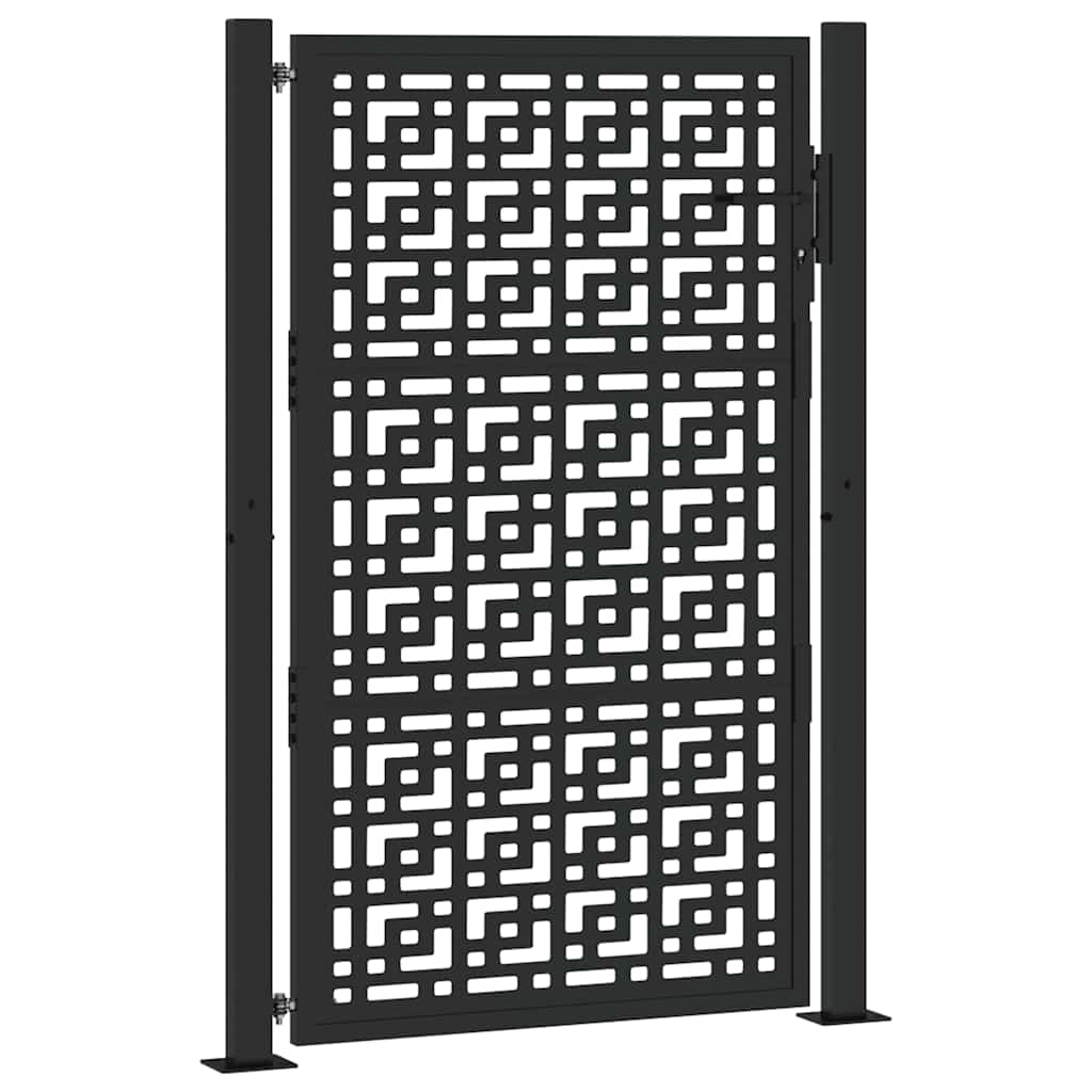 vidaXL Brama ogrodowa czarna 100x150 cm stalowy wzór krzyża