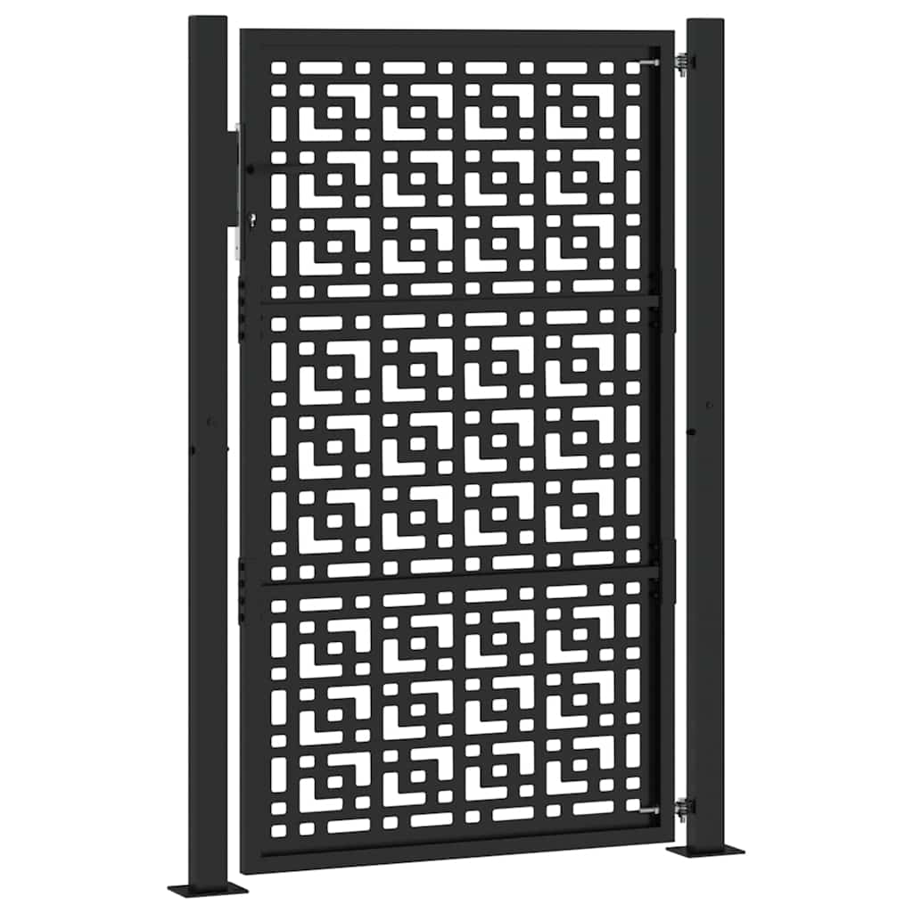 vidaXL Brama ogrodowa czarna 100x150 cm stalowy wzór krzyża
