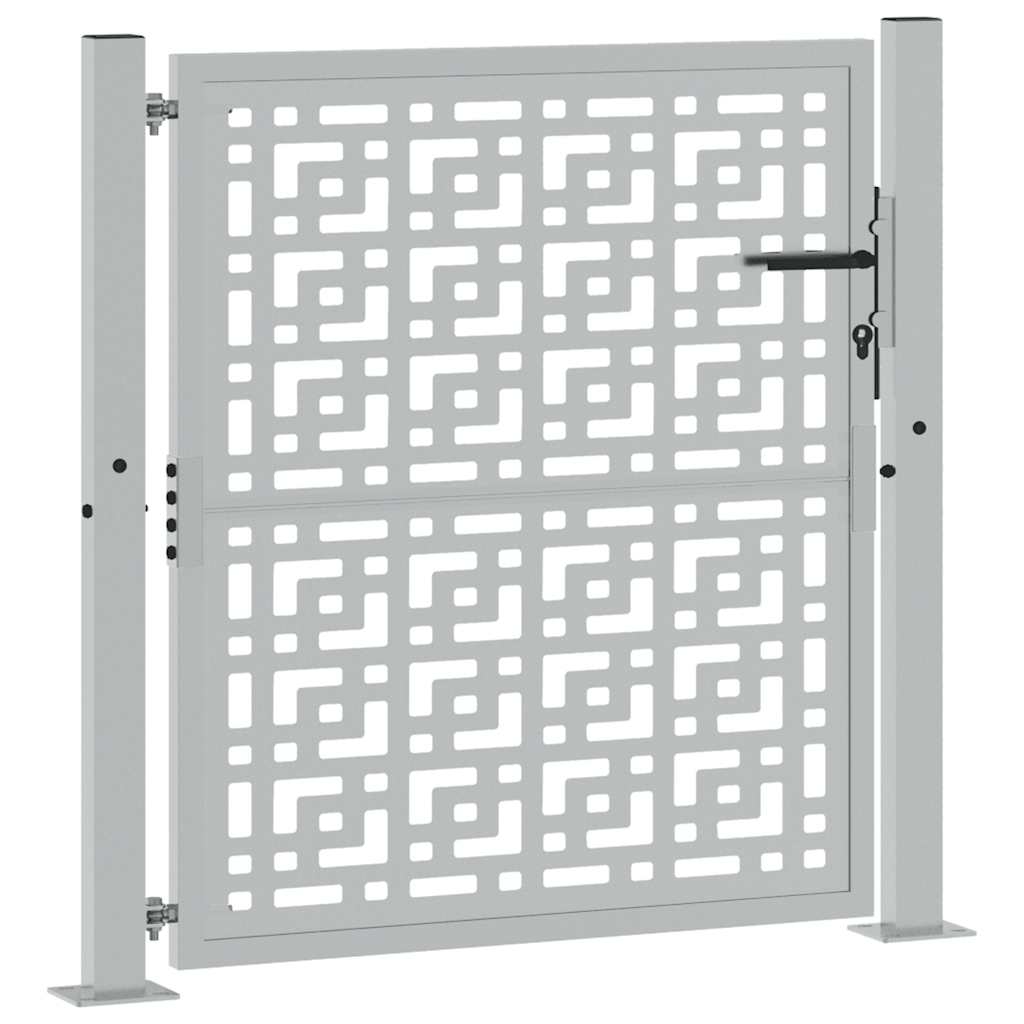 vidaXL Brama ogrodowa 100x100 cm Stal nierdzewna Krzyż wzór