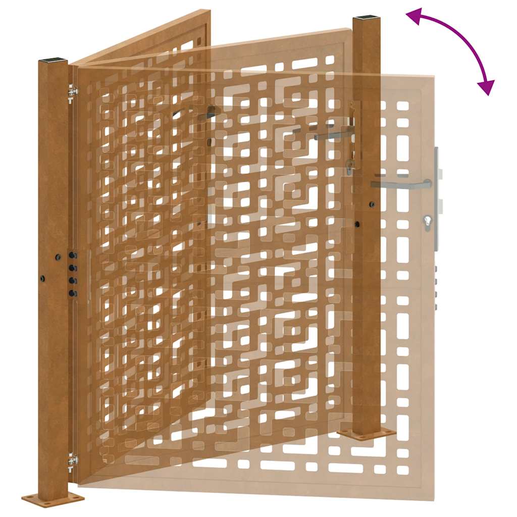 vidaXL Brama ogrodowa 100x100 cm Stal nierdzewna Krzyż wzór