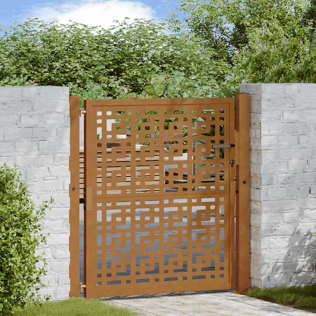 vidaXL Brama ogrodowa 100x100 cm Stal nierdzewna Krzyż wzór