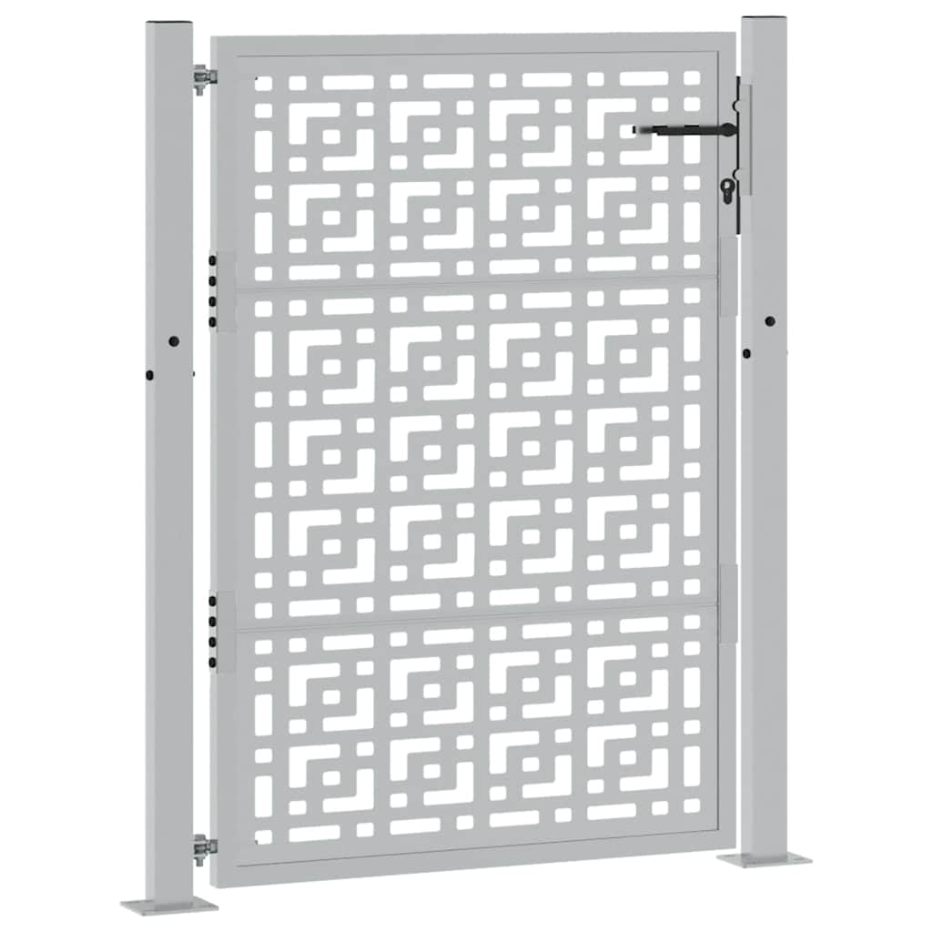 vidaXL Brama ogrodowa 100x125 cm Stal nierdzewna Krzyż wzór