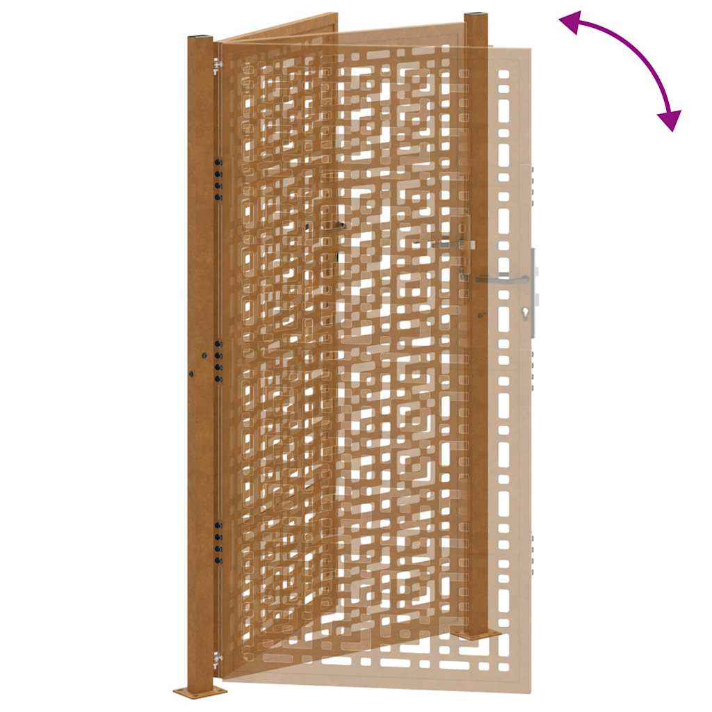 vidaXL Brama ogrodowa 100x175 cm Stal nierdzewna Krzyż wzór