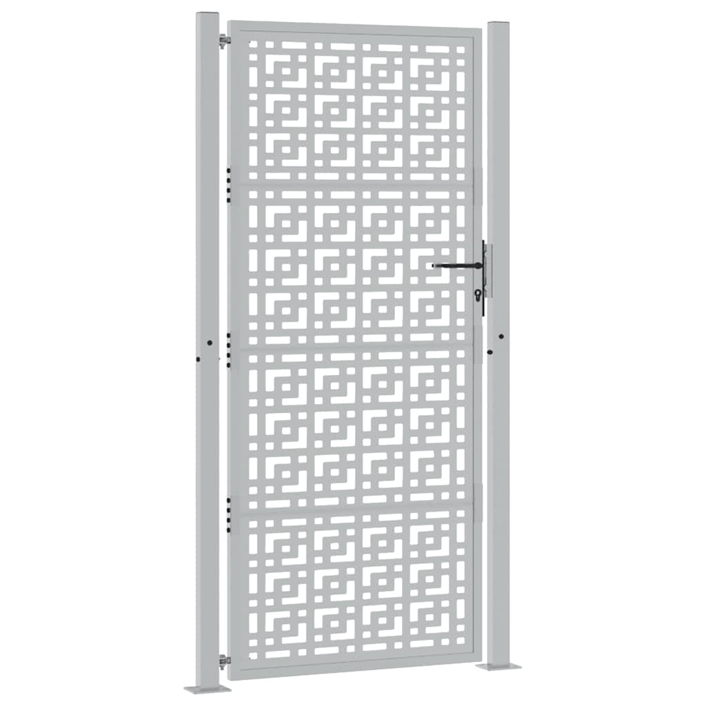 vidaXL Brama ogrodowa 100x200 cm Stal nierdzewna Krzyż wzór