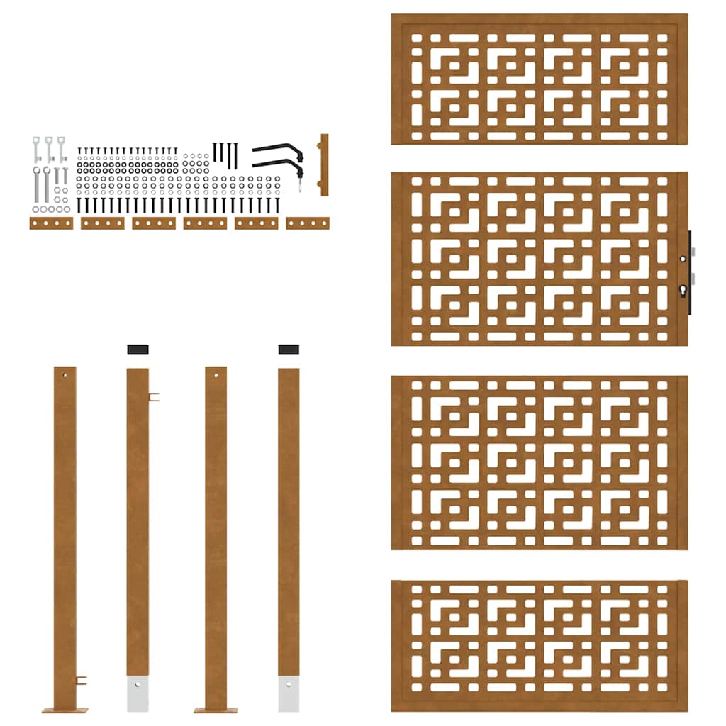 vidaXL Brama ogrodowa 100x200 cm Stal nierdzewna Krzyż wzór