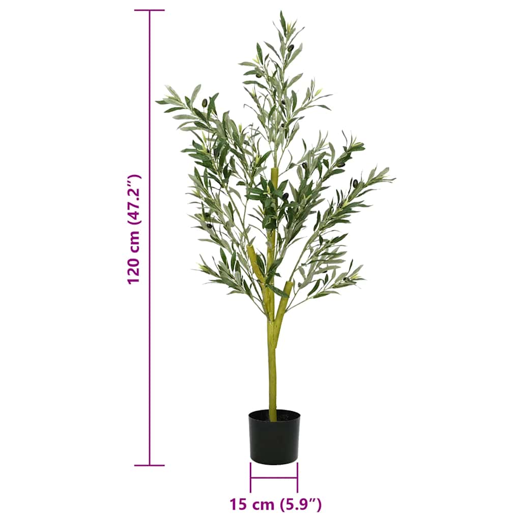 vidaXL Sztuczne drzewo oliwne 450 liści 120 cm zielone