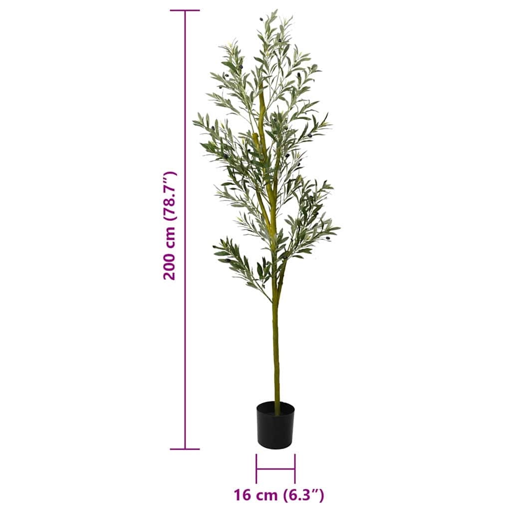 vidaXL Sztuczne drzewo oliwne 800 liści 200 cm zielone
