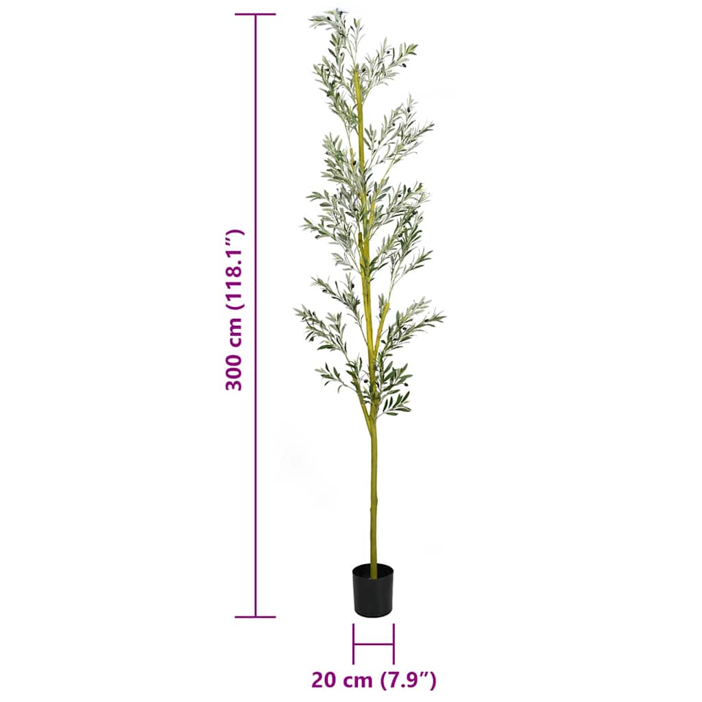 vidaXL Sztuczne drzewo oliwne 1000 liści 300 cm zielone