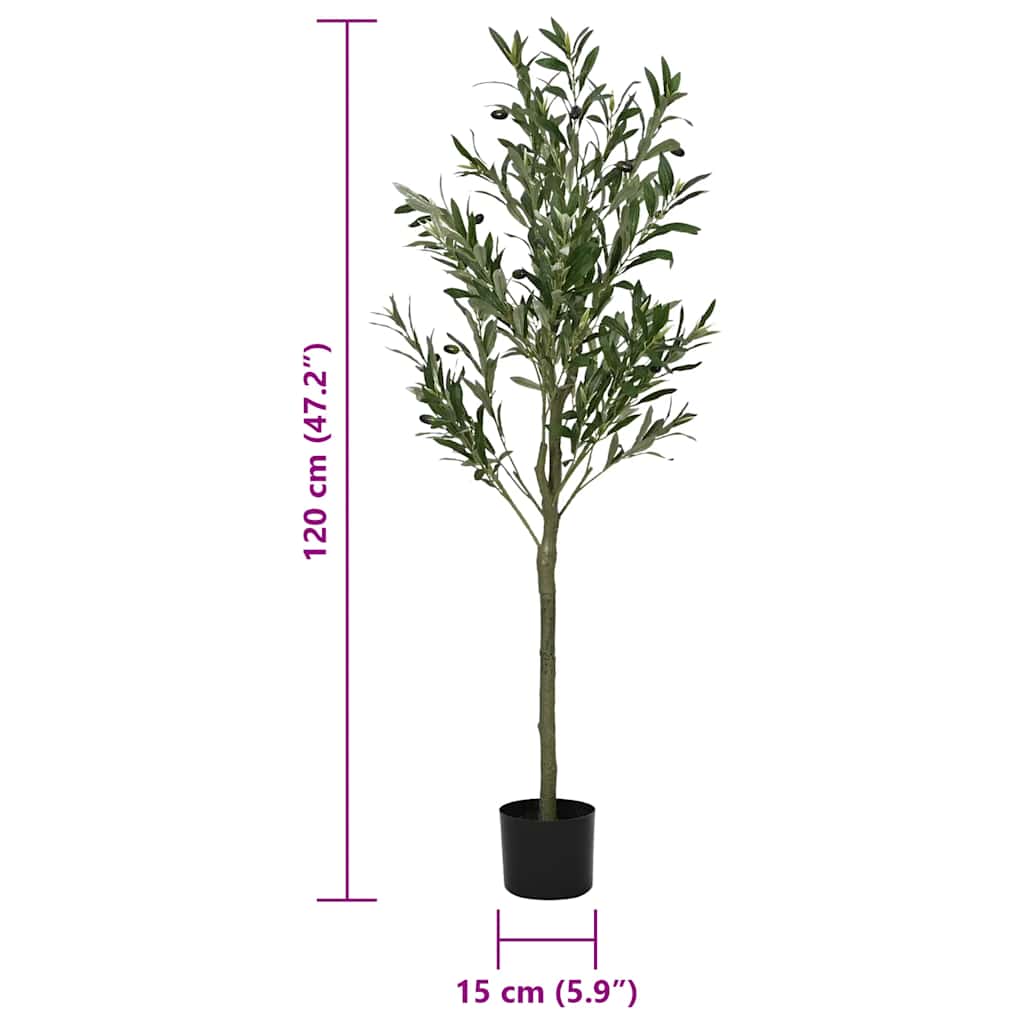 vidaXL Sztuczne drzewo oliwne 450 liści 120 cm zielone