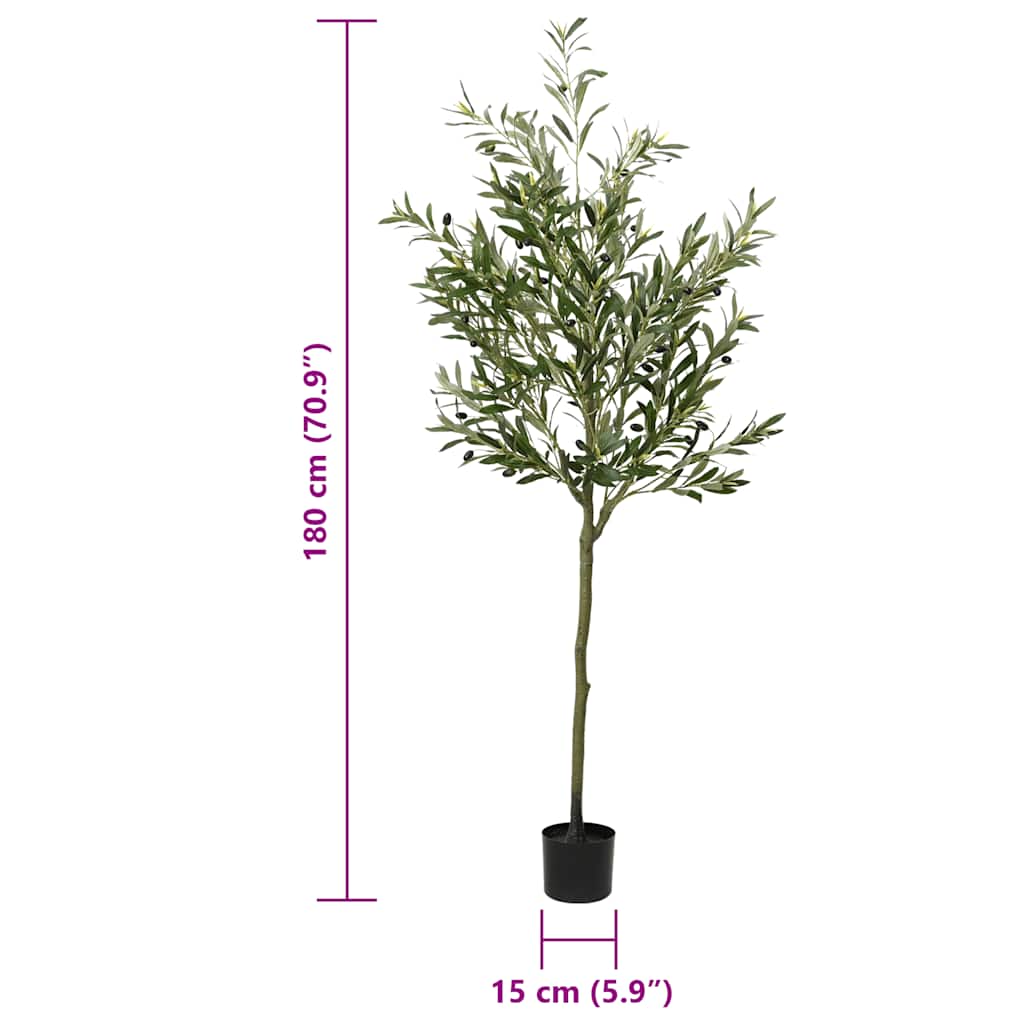 vidaXL Sztuczne drzewo oliwne 700 liści 180 cm zielone