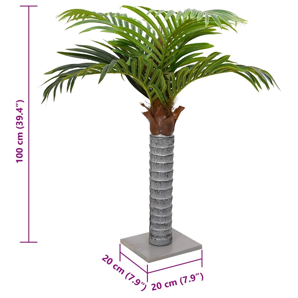 vidaXL Sztuczna palma 6 liści 100 cm zielona