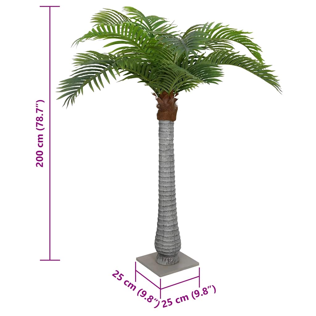 vidaXL Sztuczna palma 15 liści 200 cm zielona
