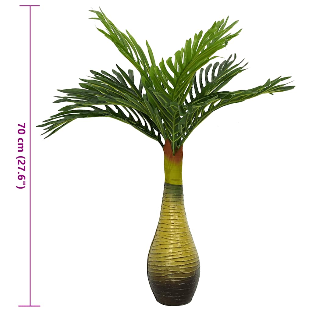 vidaXL Sztuczna Palma Roślina 9 Liści 70 cm Zielony