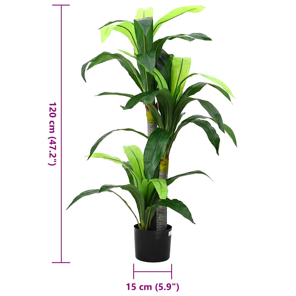 vidaXL Sztuczne drzewo Draceny 36 liści 120 cm zielone