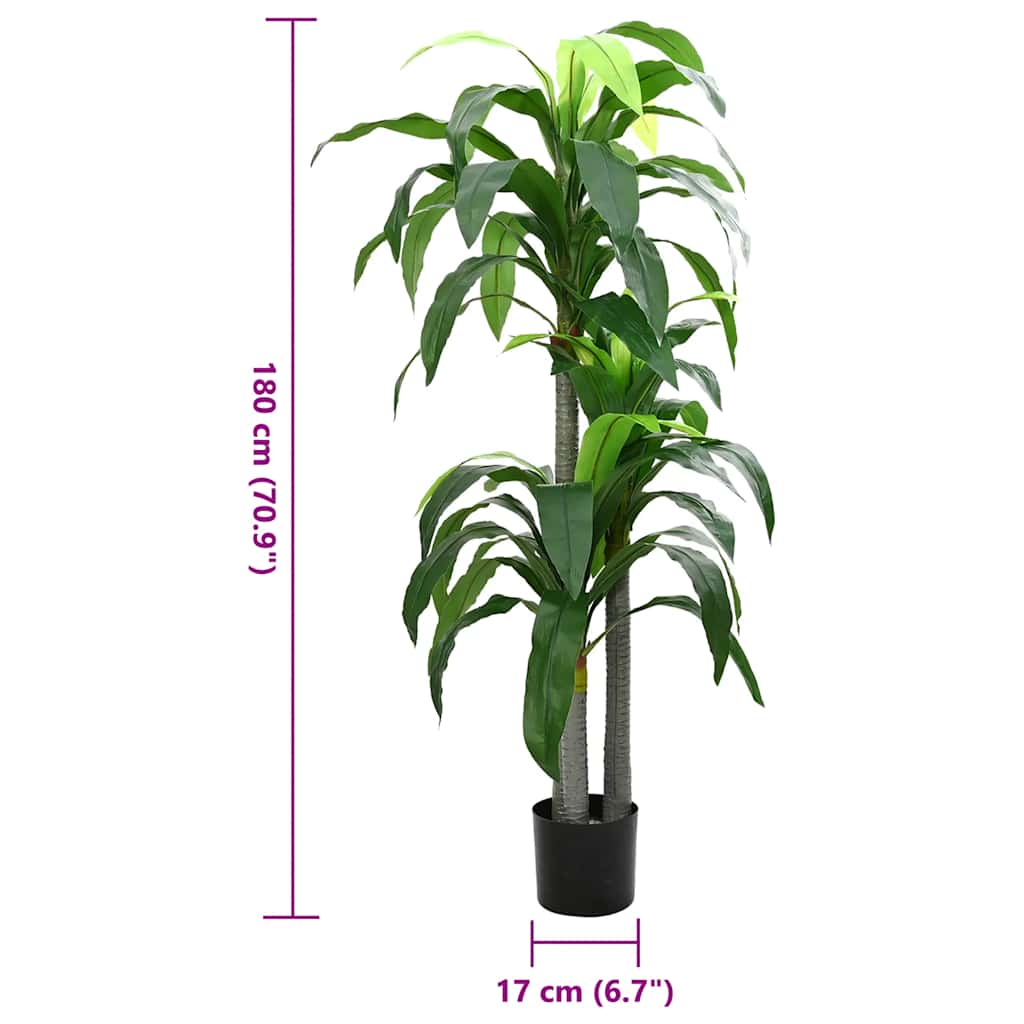 vidaXL Sztuczne drzewo Draceny 36 liści 180 cm zielone