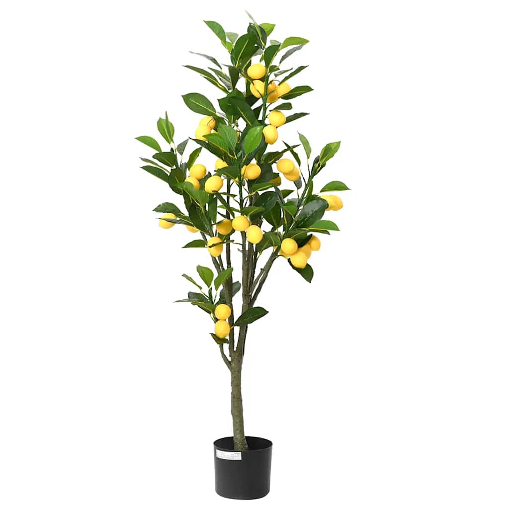 vidaXL Sztuczne drzewo cytrynowe 136 liści 120 cm zielone