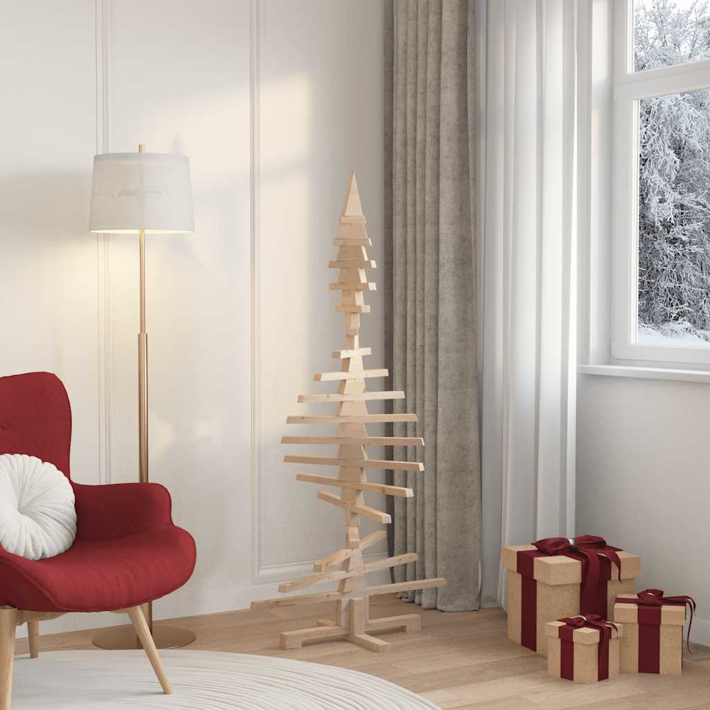 vidaXL Drewniana choinka świąteczna do dekoracji 150 cm, lite drewno sosnowe
