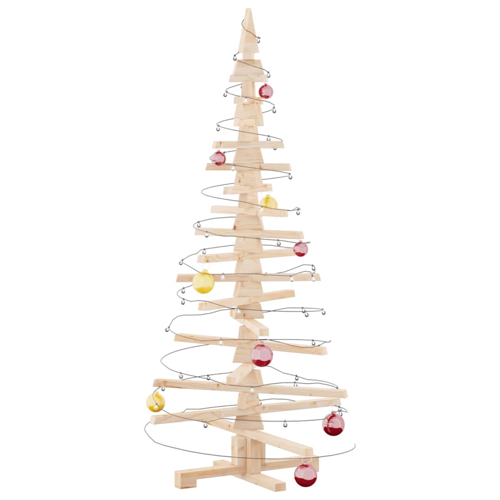vidaXL Drewniana choinka świąteczna do dekoracji 150 cm, lite drewno sosnowe