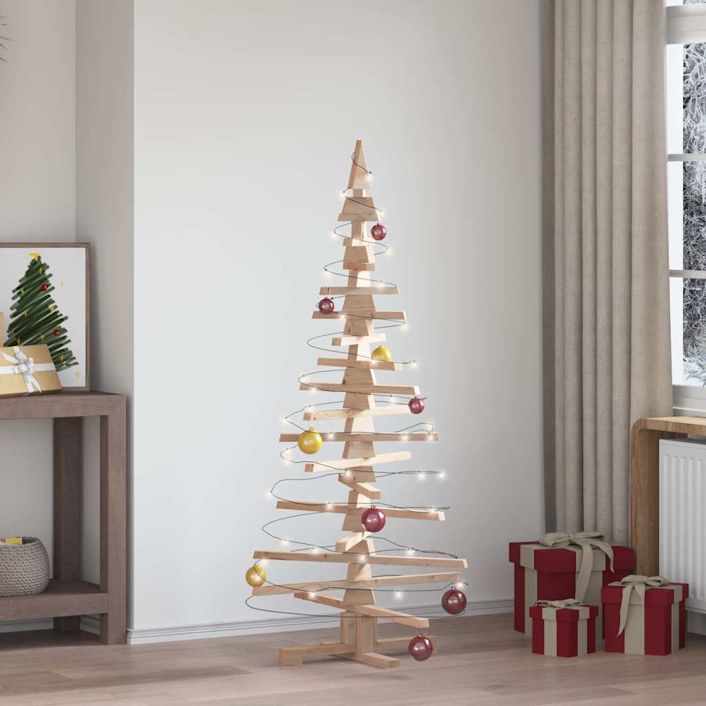 vidaXL Drewniana choinka świąteczna do dekoracji 150 cm, lite drewno sosnowe