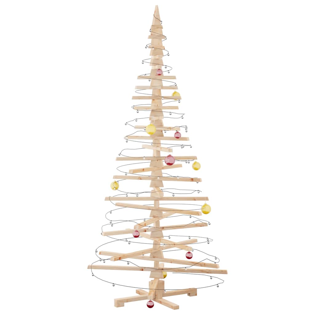 vidaXL Drewniana choinka do udekorowania, 210 cm, lite drewno sosnowe