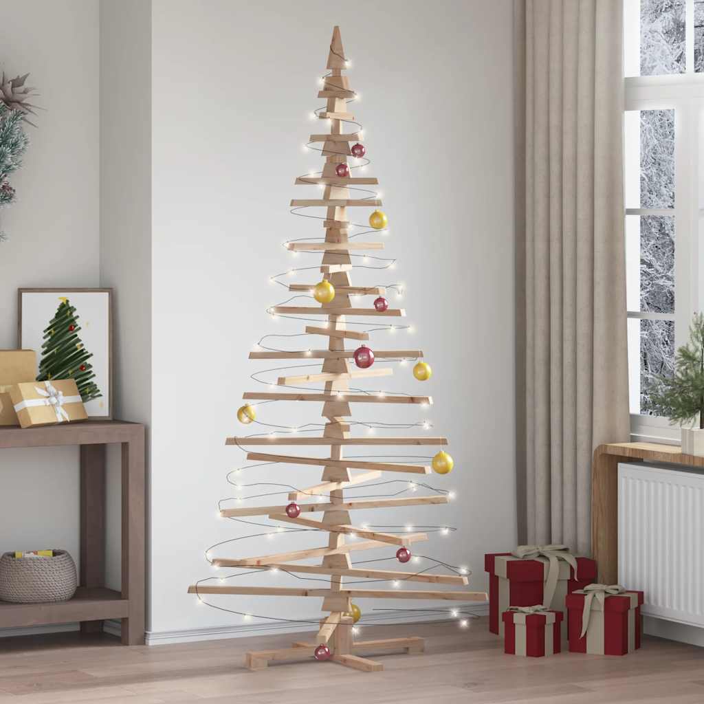 vidaXL Drewniana choinka do udekorowania, 210 cm, lite drewno sosnowe