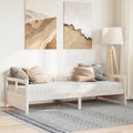 vidaXL Łóżko dzienne z materacem, białe, 90x200 cm, drewno sosnowe