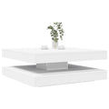 vidaXL Stolik kawowy obrotowy 360 stopni biały 90x90x34,5 cm