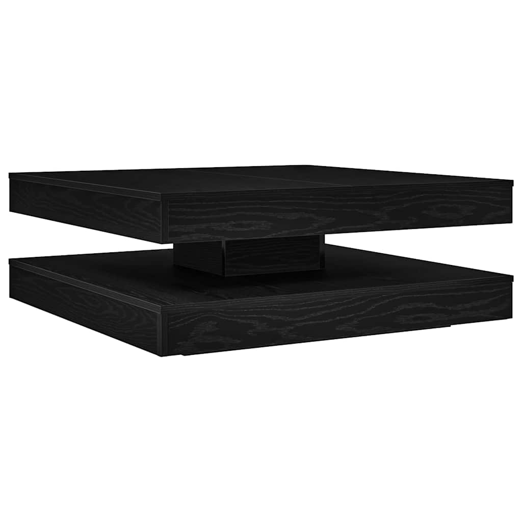 vidaXL Stolik kawowy obrotowy 360 stopni czarny dąb 90x90x34,5 cm