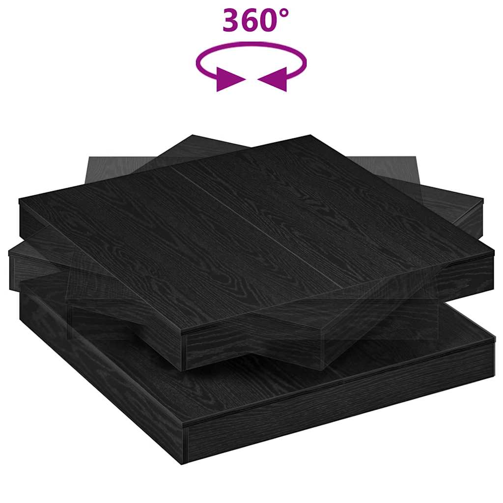 vidaXL Stolik kawowy obrotowy 360 stopni czarny dąb 90x90x34,5 cm