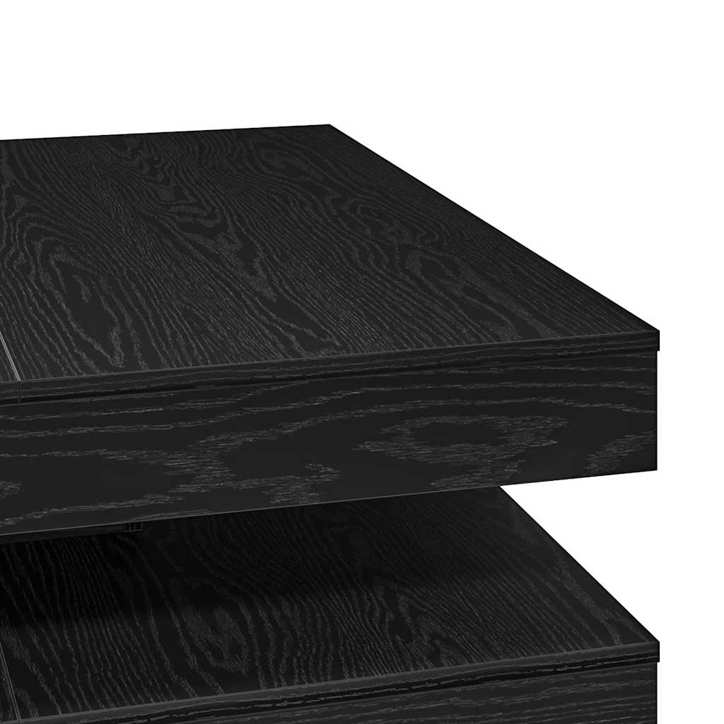 vidaXL Stolik kawowy obrotowy 360 stopni czarny dąb 90x90x34,5 cm