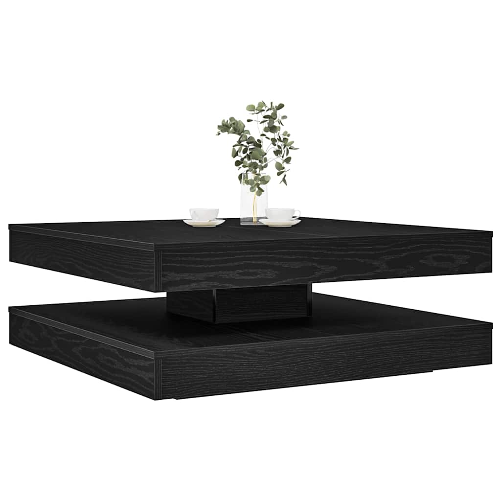 vidaXL Stolik kawowy obrotowy 360 stopni czarny dąb 90x90x34,5 cm