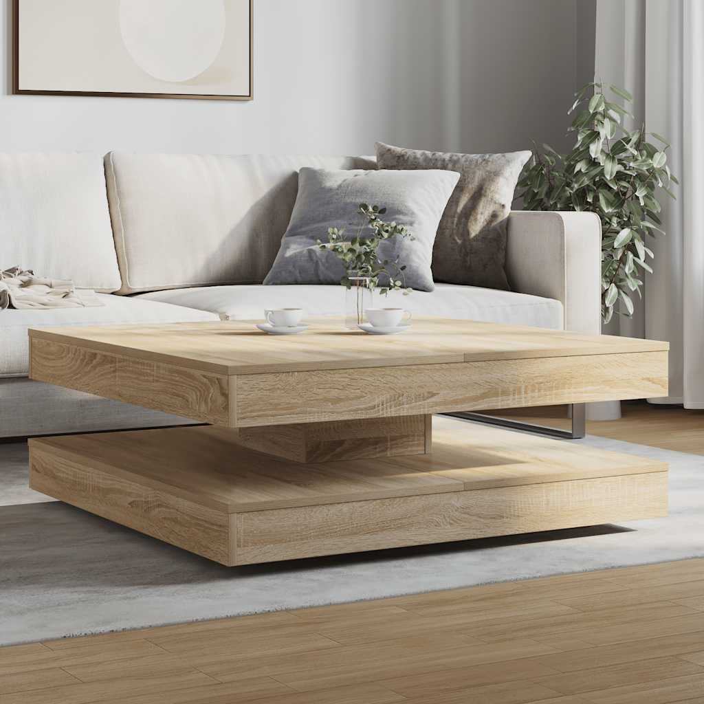 vidaXL Stolik kawowy obrotowy 360 stopni Sonoma Oak 90x90x34,5 cm