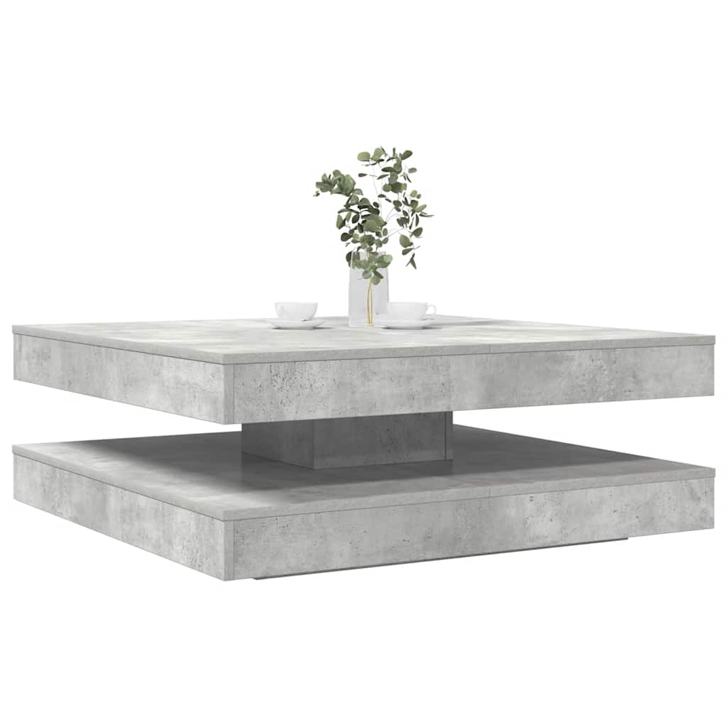 vidaXL Stolik kawowy obrotowy 360 stopni Betonowy szary 90x90x34,5 cm