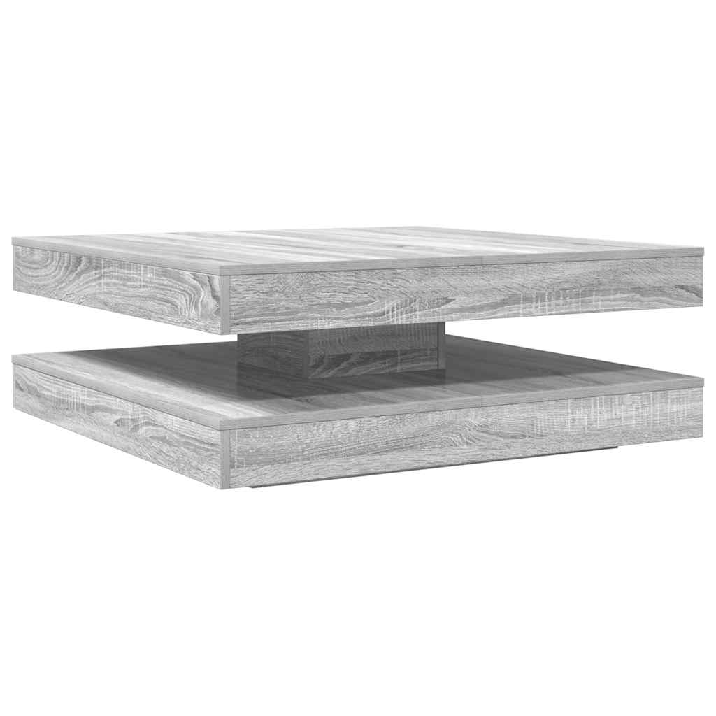 vidaXL Stolik kawowy obrotowy 360 stopni Szary Sonoma 90x90x34,5 cm
